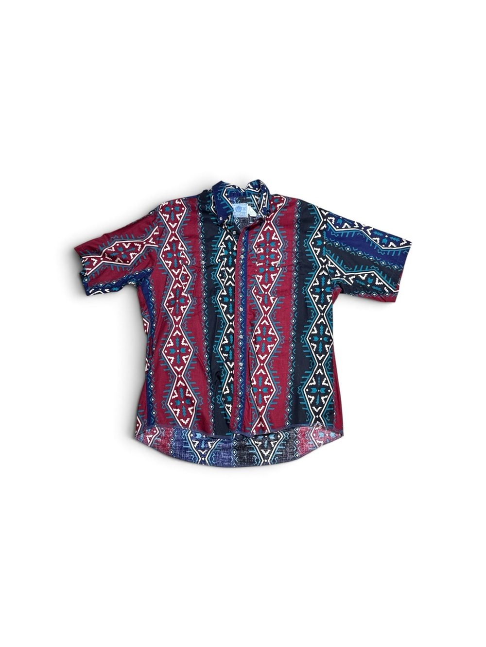 Vintage 80s 90s American Hero Southwestern Aztec Western Shirt XL Button Down